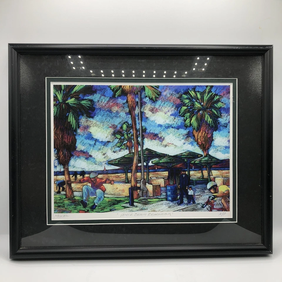 Venice Beach Boardwalk Miguel Suarez Pierra Artist Proof Signed Skateboard Foto 1 de 4