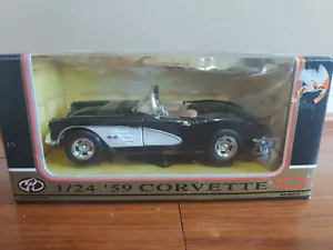 1959 Chevrolet Corvette Cabrio schwarz 1/24 Druckguss Modellauto von Motormax - Bild 1 von 7