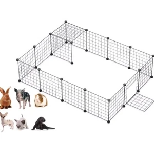 LANGXUN DIY Small Animal Playpen-Indoor&Outdoor Portable Metal Wire Fence 16 Pk - Picture 1 of 5