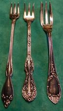 Three Vintage/Antique 6" Pickle / Olive Forks Sterling Silver & Silver Plate