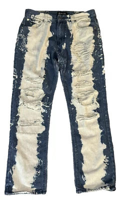 RARE - Y2K Distressed Acid Stone Washed Denim Grunge Mens Jeans 32x30 by Red Ape - Image 1 of 4
