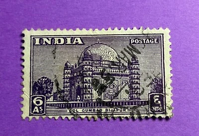INDIA 6As STAMP purple, used "Col Gumbad Bijapur" - Image 1 of 2