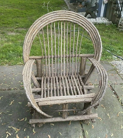 VINTAGE BENTWOOD OLD HICKORY RUSTIC ADIRONDACK HUNTING CAMP ARMCHAIR Cover