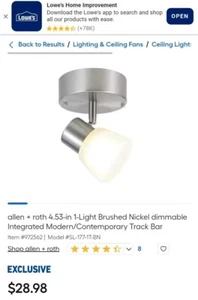 2 allen + roth Brushed Nickel dimmable Integrated Flushmount Spot Light - Picture 1 of 7