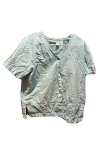 Fashion classic, Beaded Blouse, Short Sleeve, Aqua Marine - Picture 1 of 2