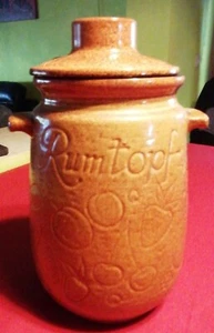 West Germany 204-28 Vintage Rumtopf Sauerkrauttopf Einlegetopf Bowleschale Braun - Bild 1 von 2