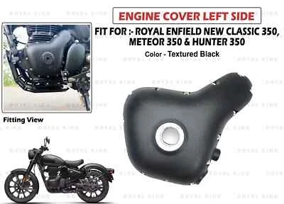 For Royal Enfield New "Classic, Meteor & Hunter 350 Black Engine Cover LH Side" - image 1 of 4