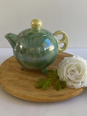 Tetera pintada a mano vintage hecha en Japón Lustre Fine China 5 tazas nueva en caja Foto 1 de 4