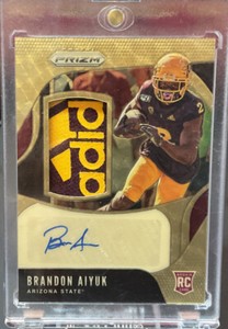 2020 Panini Prizm Draft Brandon Aiyuk Gold Vinyl Rookie Logo Patch Auto RPA 1/1