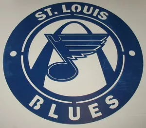 Metallausschnitt St Louis Blues Hockey rundes Schild 19 1/2" schwer 6 Pfund Stahl - Bild 1 von 5