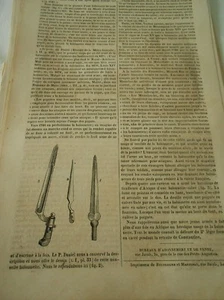Origine Histoire de la Baionnette 1841 Gravure Print Article - Picture 1 of 1