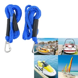 2PCS 4FT Bungee Dock Lines With Hook For Boats Bungee Dock Line Boat Rope Blue - Picture 1 of 11