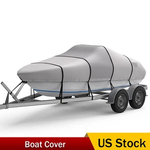 1200D Trailerable Boat Cover for 17FT-19FT V-Hull Runabout Tri-Hull Heavy Duty - Bild 1 von 11