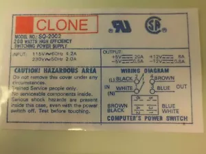 SQ-2002 CLONE AT power supply - Picture 1 of 1