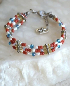 Multistrand bracelet, designer bracelet, statement bracelet (B387) - Picture 1 of 4