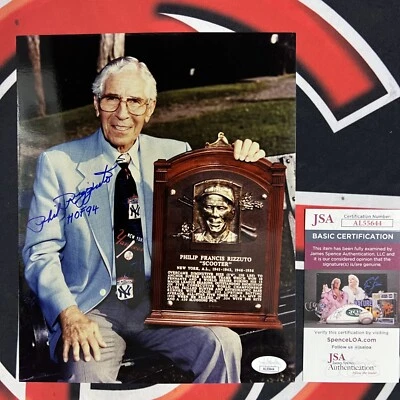 Phil Rizzuto New York Yankees Signed 8x10 Photo Autographed HOF Inscribed JSA - Image 1 of 4