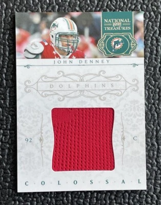 🔥JOHN DENNEY 2012 NT COLOSSAL GAME USED PRO BOWL JERSEY PATCH /99!🔥DOLPHINS! - Image 1 of 2