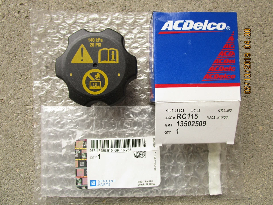 GM 13502509 ACDELCO RC-115 RC115 RADIATOR ENGINE COOLANT FLUID TANK CAP OEM NEW - Image 1 of 3