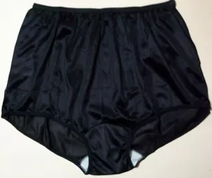 3 pares de bragas negras 100 % nailon talla 12 hechas en EE. UU. - Imagen 1 de 1