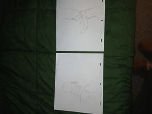 MARGE AND HOMER SIMPSON PRODUCTION DRAWINGS YOU GET BOTH AUTHENTIC! - Picture 1 of 3