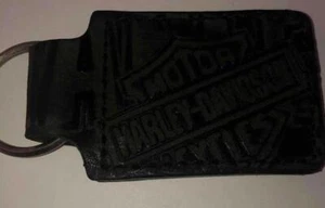 Harley-Davidson H-D Blues Key Fob, 99537-99V, Leather, Embossed Logos 3-1/2" - Picture 1 of 1