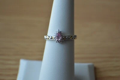 0.45ct  Purple Spinel / Zircon Ring Platinum & 14k YG over Fine Silver Size 6 - Image 1 of 4