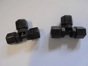 Parker Fast & Tite TEE Nero PPL, Tubo 3/8" x 3/8" X 3/8" Tubo LOTTO DI 2 - Foto 1 di 2