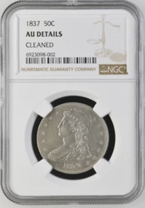 1837 Capped Bust Half Dollar - NGC AU Details - CLEANED - Picture 1 of 2
