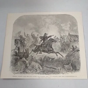 GEN. GEORGE CUSTER, CIVIL WAR, CHARLOTTESVILLE, VIRGINIA by Edwin Forbes - Picture 1 of 12