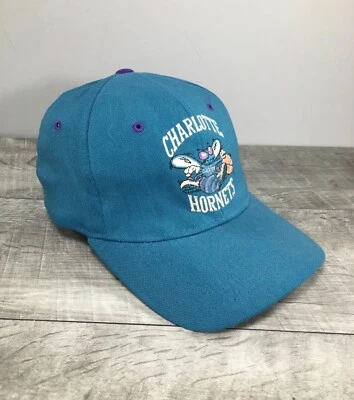 Charlotte Hornets Starter StarFit Hat Cap Fitted Size 6 5/8- 7 1/8 Teal Vintage - Image 1 of 4