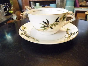 Set of 2 Kent BALI HAI Bamboo China Cups & Saucers Mid Century Unused Condition - Picture 1 of 3
