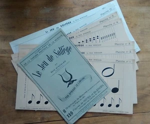 AFFICHES 1953 : LE JEU DE SOLFÈGE composé de 5 planches + 2 planches recto-verso - Imagen 1 de 12