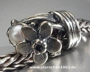 Trollbeads * Märzenbecher - März *  Daffodil of March * Silber mit Perle - Picture 1 of 1