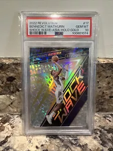 2022-23 Revolution - Shock Wave Asia Gold #17 Bennedict Mathurin (RC) /10 PSA 10 - Picture 1 of 2