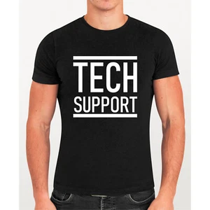 Elon Doge Tech Support T-Shirt Funny Quote Saying Gift Retro Men's Short Sleeve - Picture 1 of 7