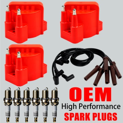 3 bobinas de encendido OEM y bujías y cables de iridio para Buick Chevy Pontiac DR39 Foto 1 de 4