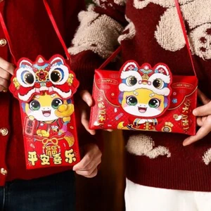 Traditional Chinese Snake Year Red Envelope Lucky Money Bag Wedding Birthday - Picture 1 of 12