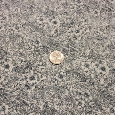 Tela Floral Clásica Reliquia Fuera de Stock Por Fabri-Colt Azul Momotone Caqui 2 yardas  Foto 1 de 4