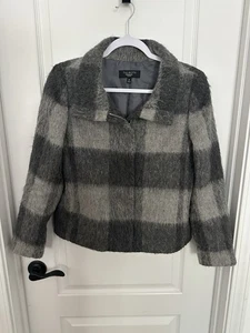 Talbots Womens Jackie Fit Gray Plaid Wool Alpaca Jacket Size 6 Petite $249.00 - Picture 1 of 7