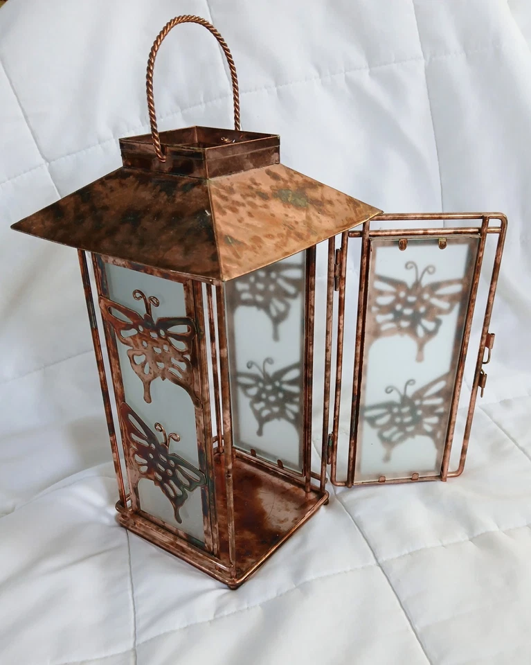 Butterfly Metal Lantern Rustic Style Decor for Home - Image 1 of 4