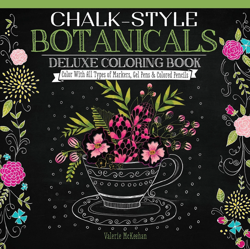 Chalk-Style Botanicals Deluxe Coloring Book: Color With All Types of Markers... Foto 1 de 1