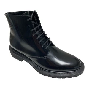 SCARPE ANFIBIO STIVALETTI UOMO SAINT LAURENT BM 632364 PELLE NERO ORIGINALE AI - Picture 1 of 6