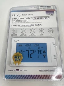 Johnson Controls LUX/TX9600TS 7-Day Programmable Touchscreen Thermostate - Picture 1 of 3