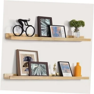 Bilderleistenregal für Wand, Schweberegal mit Lippe, Holz lang schwebend - Bild 1 von 8