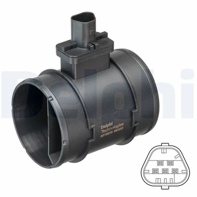 Mass Air Flow Sensor Delphi AF10519-12B1 Fits Opel Vauxhall Meriva with Housing - Image 1 of 3
