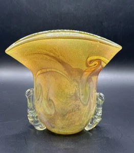 Vintage extrem seltene wunderschöne signierte R. Fillingane 1977 Kunstglas Vase 6" hoch - Bild 1 von 14