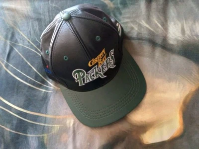 Винтажная современная кожаная кепка команды NFL Green Bay Packers один размер США винтаж Крышка 90-х - Изображение 1 из 4