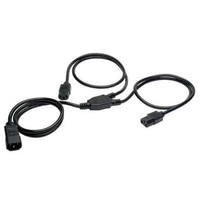 6ft Computer Power Cord Splitter C14 to 2xC13 10A UL Listed 18AWG Cable - Image 1 of 3