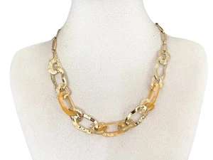 Damenkette Statement Goldfarbene Halskette Modeschmuck Gliederkette Collier - Bild 1 von 6