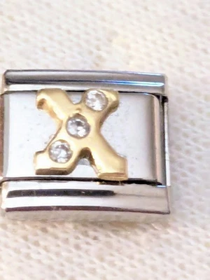 Authentic Zoppini Charm CZ  18k Gold Letter X Ships For Free   C11 - Image 1 of 3